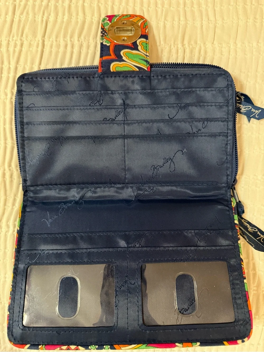 Vera Bradley Venetian Paisley Quilted Zip Wallet